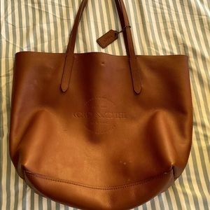 Large Leather Coach Tote Bag